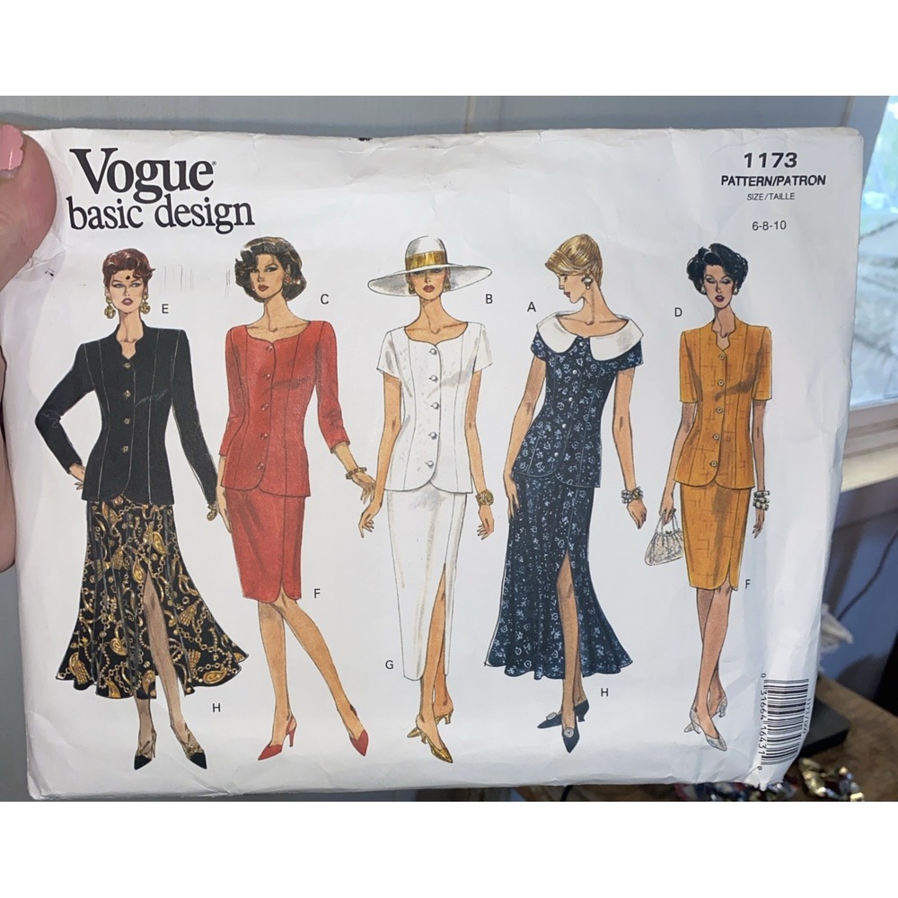 1173 Vogue Basic Sewing Pattern. Misses Womens Top & Skirt Size 6, 8, 10 Uncut